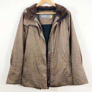 LOLE Brown Winter Ski/Snow DWR Jacket with Fur Lined Hood S